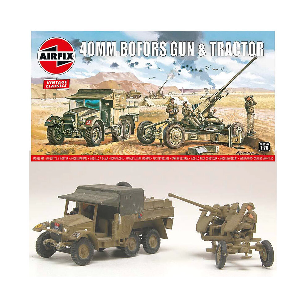 Maquette à Monter Airfix Bofors Gun & Tractor - Échelle 00 - Occasion (Jamais Montée, Très Bon État)