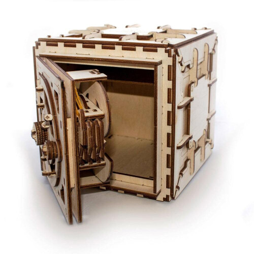 Houten UGEARS Kluis - 3D Mechanisch Puzzel - Functioneel - Bruin - 179 Stukken 2