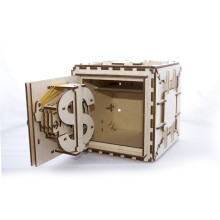 Coffre-Fort en Bois UGEARS - Puzzle 3D Mécanique - Fonctionnel - Marron - 179 Pièces