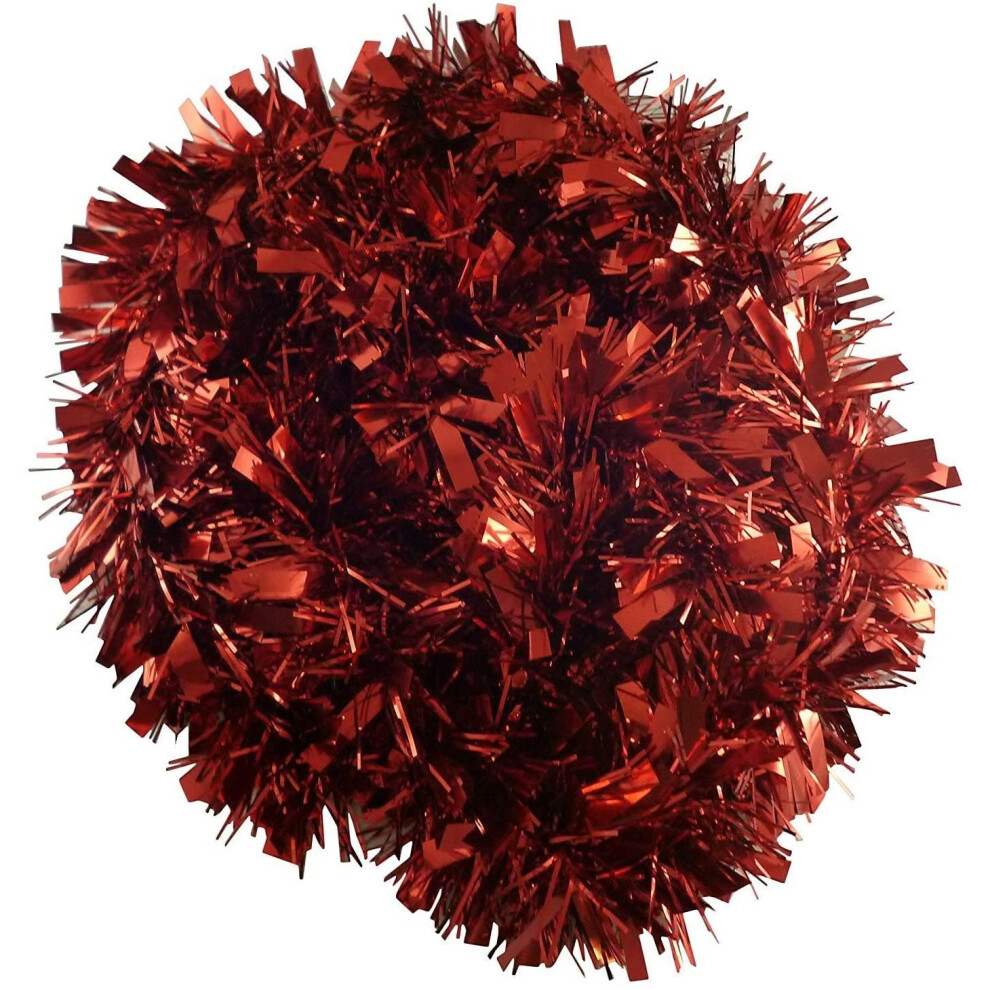 SHATCHI 1.8m/6ft Red Luxury Deluxe Chunky Christmas Tinsel Garland Xmas Tree Decorations