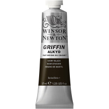 Winsor & Newton Griffin 37ml Alkyd Fast Drying Oil Colour Tube - Ivory Black