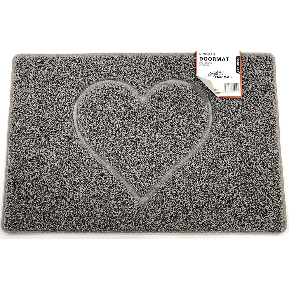 Nicoman Heart Embossed Shape Door Mat Dirt-Trapper