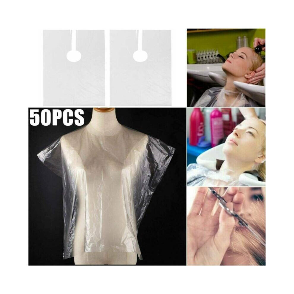 50pcs Disposable Hair Cutting Capes Salon Barber Hairdressing Dyeing Cloak