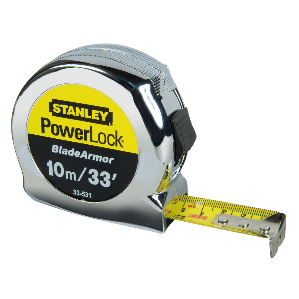 Stanley Tools PowerLock BladeArmor Pocket Tape 10m/33ft (Width 25mm) STA033531