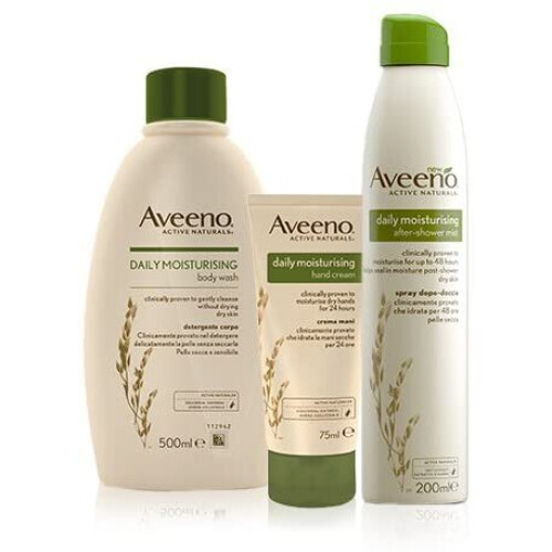 Aveeno After Shower Mist Spray, Body Wash & Daily Moisturising Hand