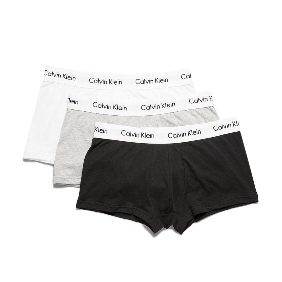 (L) CALVIN KLEIN Men's Low Rise Trunks Stretch Cotton 3 Pack CK Underwear