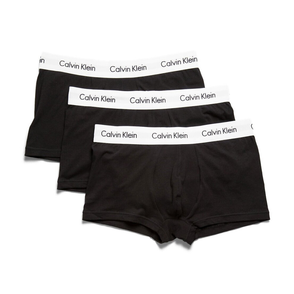 (M) CALVIN KLEIN U2664G-001 Men's Low Rise Trunks Stretch Cotton 3 Pack CK Underwear