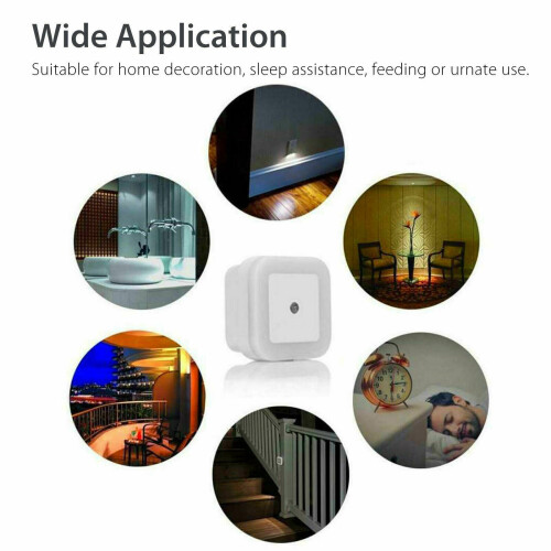 EU Plug-in Auto Sensor Control LED Night Light Lamp for Bedroom Hallway 2