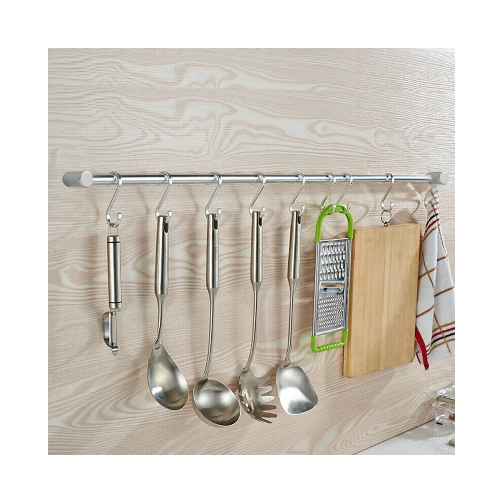 12 Hooks Kitchen Wall Mounted Bathroom Utensil Hanging Rack