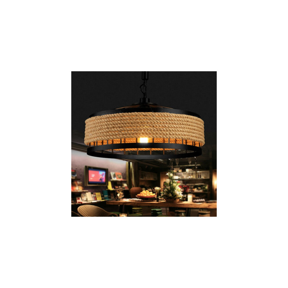 Classic Industrial Hemp Rope Pendant Chandelier Ceiling Pendant Decorative Light