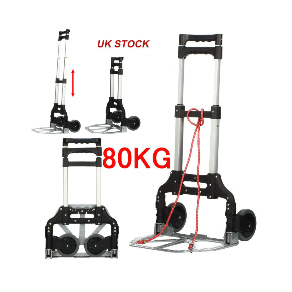 80KG HEAVY DUTY LIGHT FOLDING FOLDABLE TRUCK BARROW BLACK TROLLEY