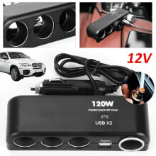 12v4 Way Car Cigarette Lighter Power Socket Charger Adapter USB Port