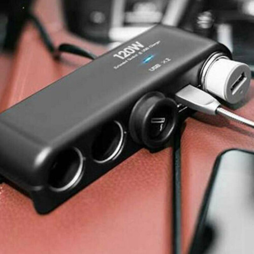 12v4 Way Car Cigarette Lighter Power Socket Charger Adapter USB Port 2