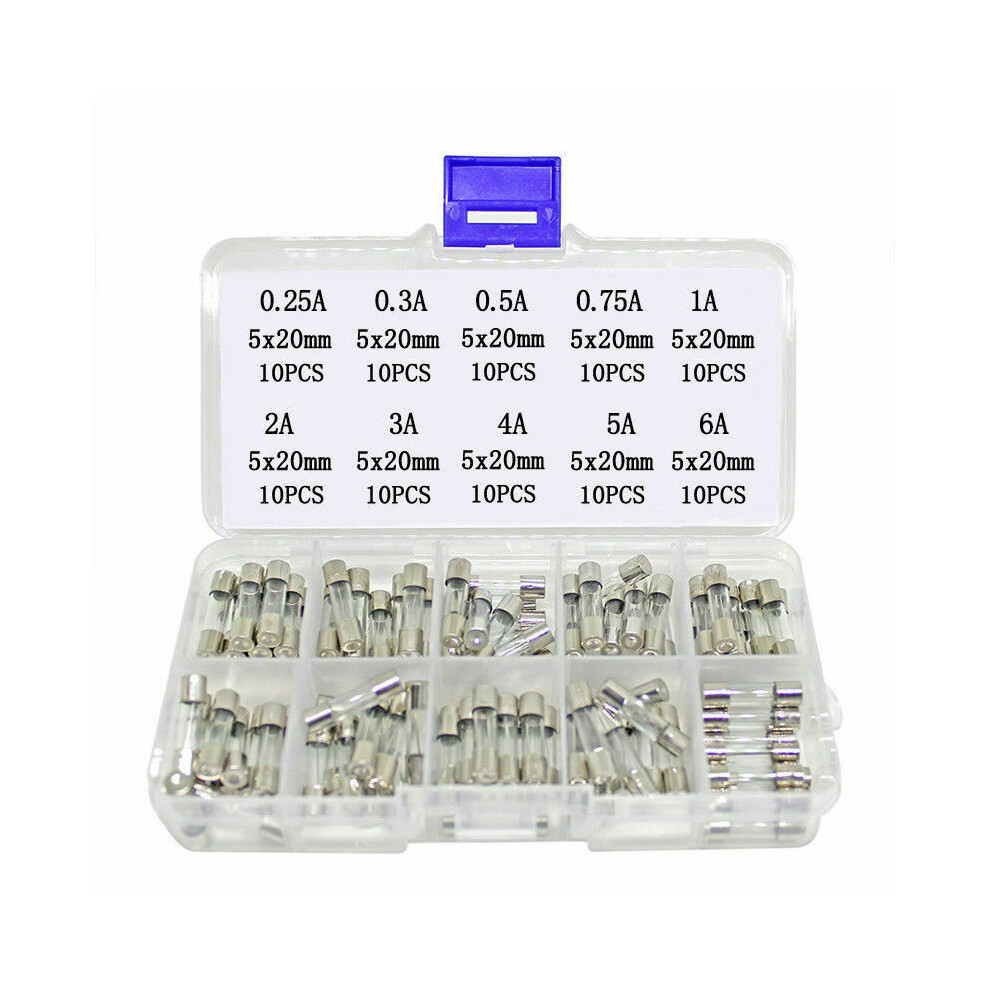 5x 20mm 100x Sets Quick Blow Glass Tube Fuse Fast-blow Fuses