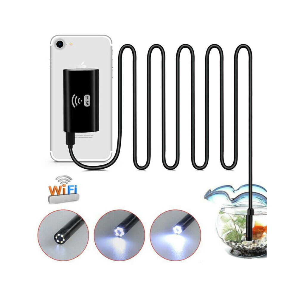 Hd Waterproof Wifi Endoscope Iphone Borescope Inspection 6Led Camera 613310296959