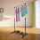 Adjustable Clothes Hanging Rail Rack Stand Coat Garment With Wheels 1