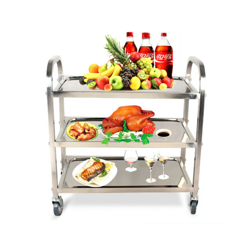 3 Tier Trolley Cart Kitchen Restaurant Serving Catering Train