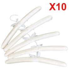 10x Clothes Hangers Coat Satin Padded Luxury Soft Wedding Bride 43cm