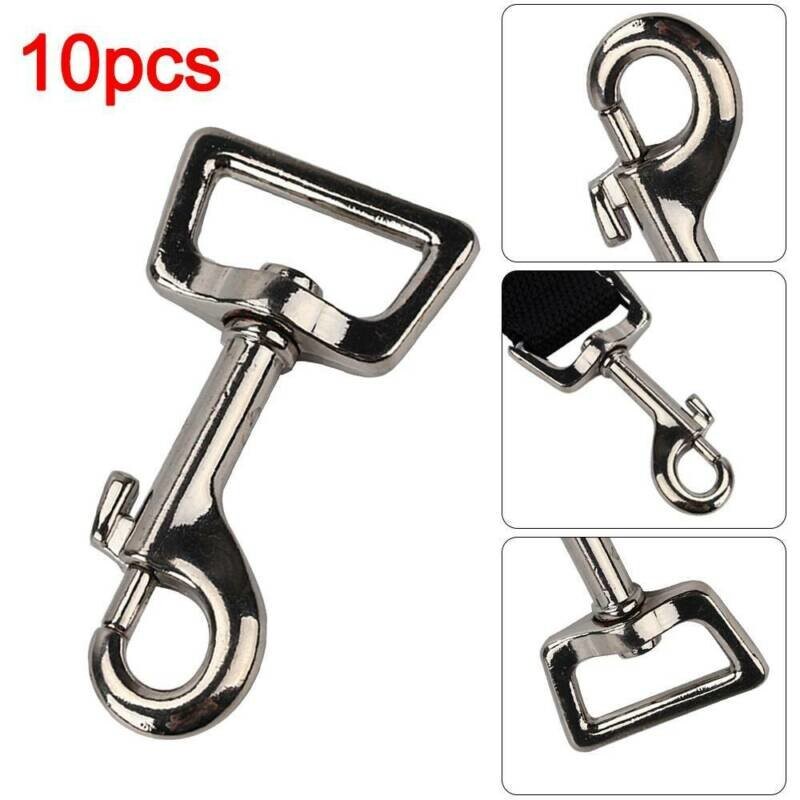 Dog Lead Clips Heavy Duty Pack of 10 25mm 1 inch Square Snap Trigger on