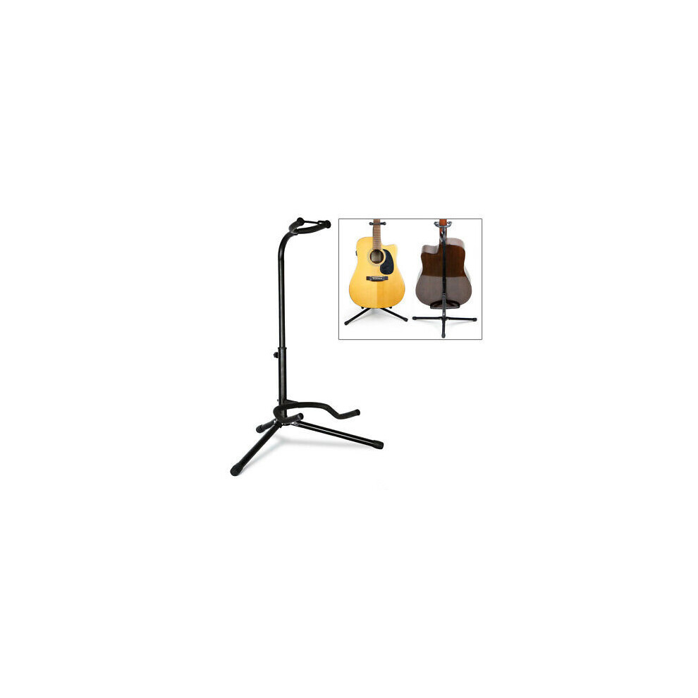 TELESCOPIC GUITAR STAND ACOUSTIC/ELECTRIC/BASS ADJUSTABLE TRIPOD