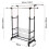 Adjustable Black Clothes Rail | Garment Hanging Stand With Shoe Rack 3