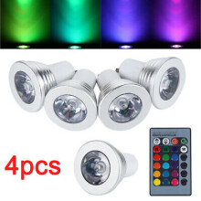 4 x GU10 4W 16 Color Changing RGB Dimmable LED Light Bulbs Lamp
