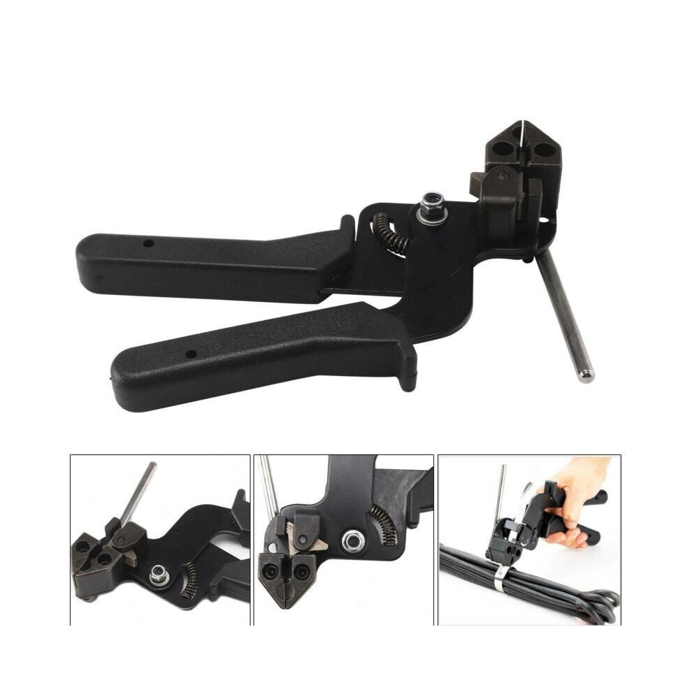 8.1'' Black Cable Tie Gun Ties Automatic Tensioner Cutter Tool 613310292203