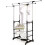 Adjustable Black Clothes Rail | Garment Hanging Stand With Shoe Rack 2