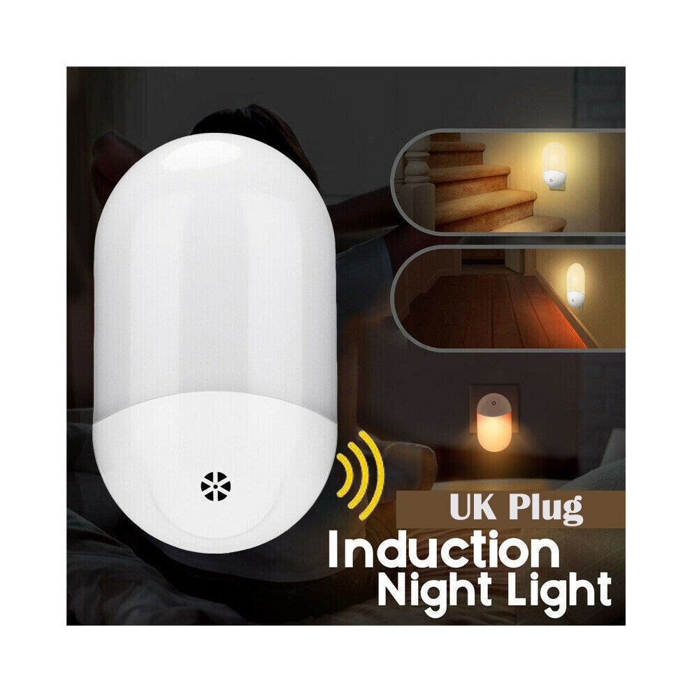 Automatic LED Night Light Wall Plug In Warm Dusk to Dawn Sensor Light