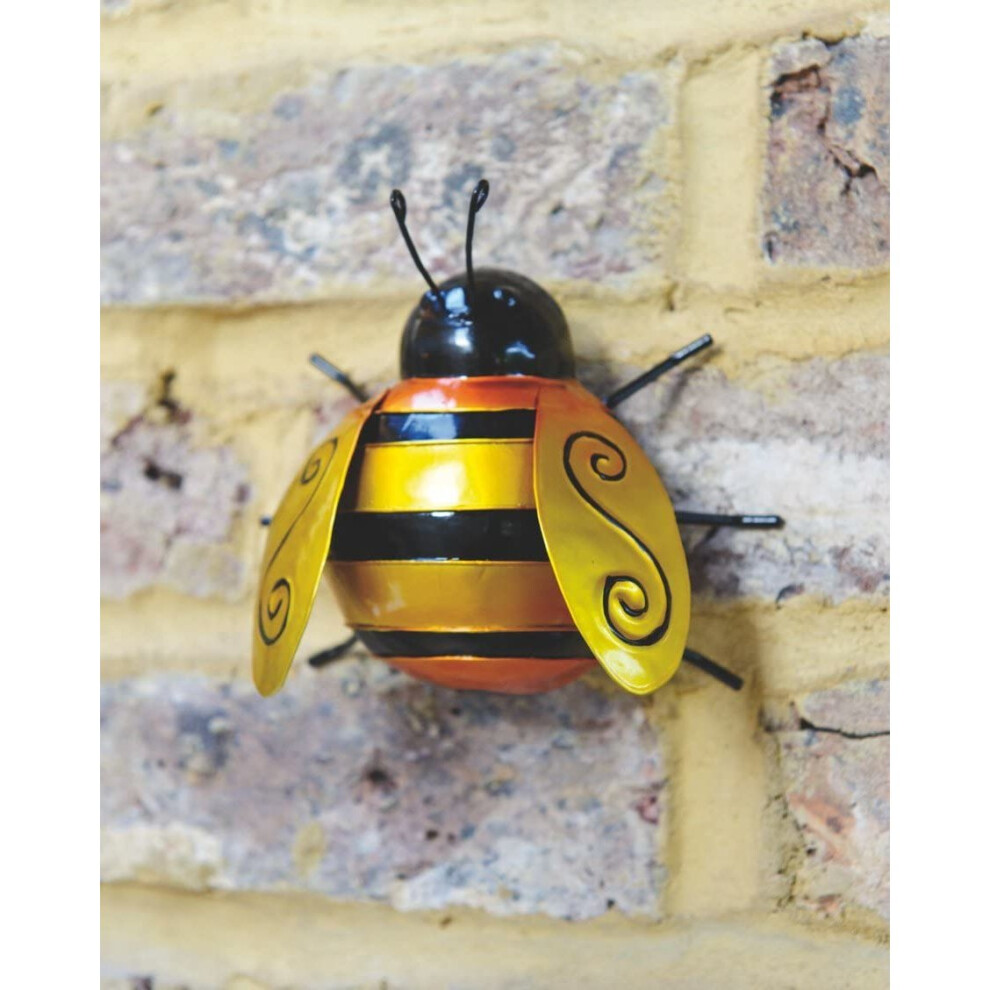 Large Bumble Bee Metal Wall Art Garden House 3D Decoration Ornament