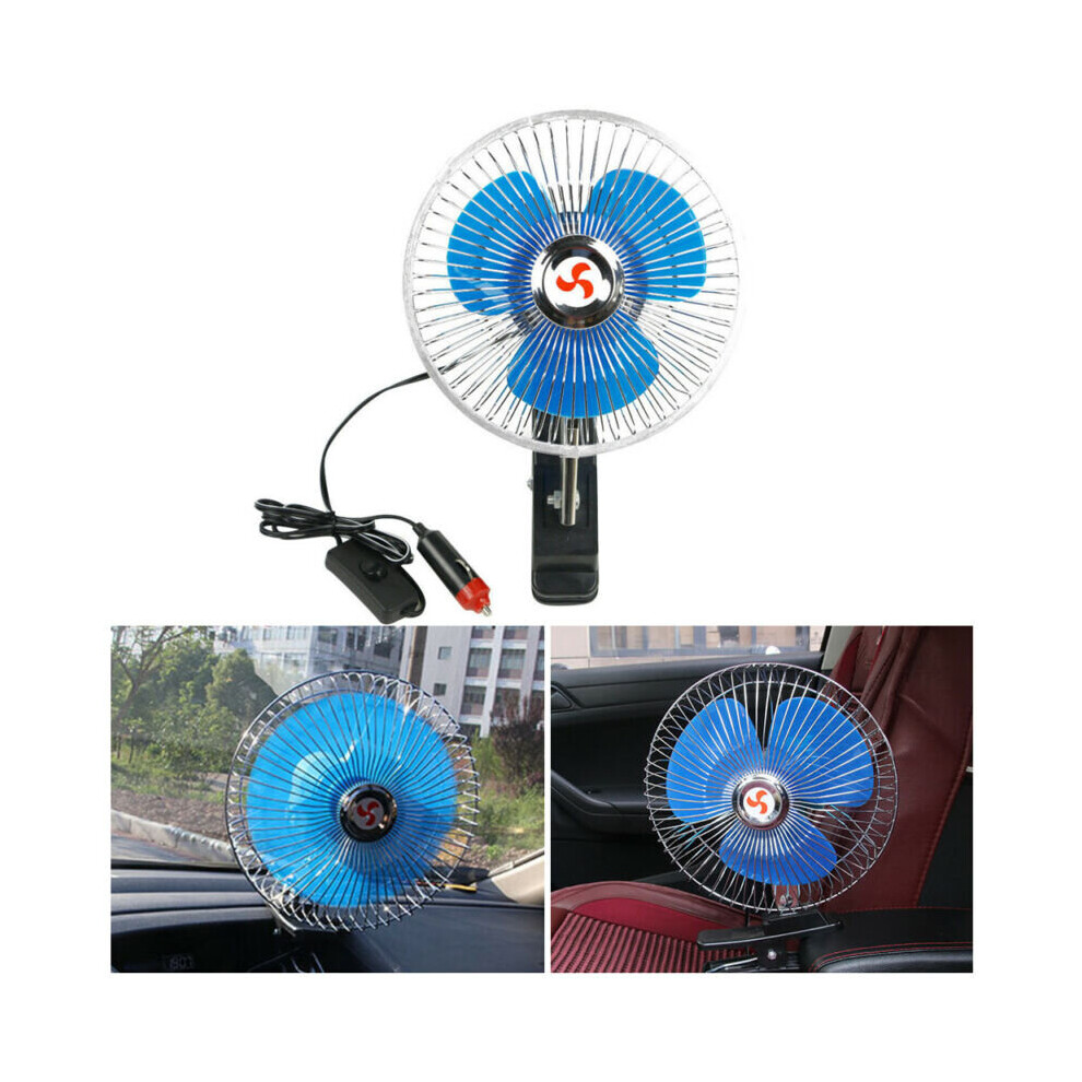 12V 8" Car Truck Dashboard Portable Cooling Fan With Clip Cigarette