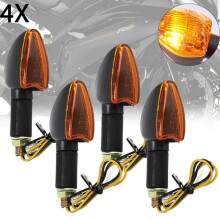 4PCS Bulb Indicators Front & Rear Motorbike Motorcycle (Amber Lens)
