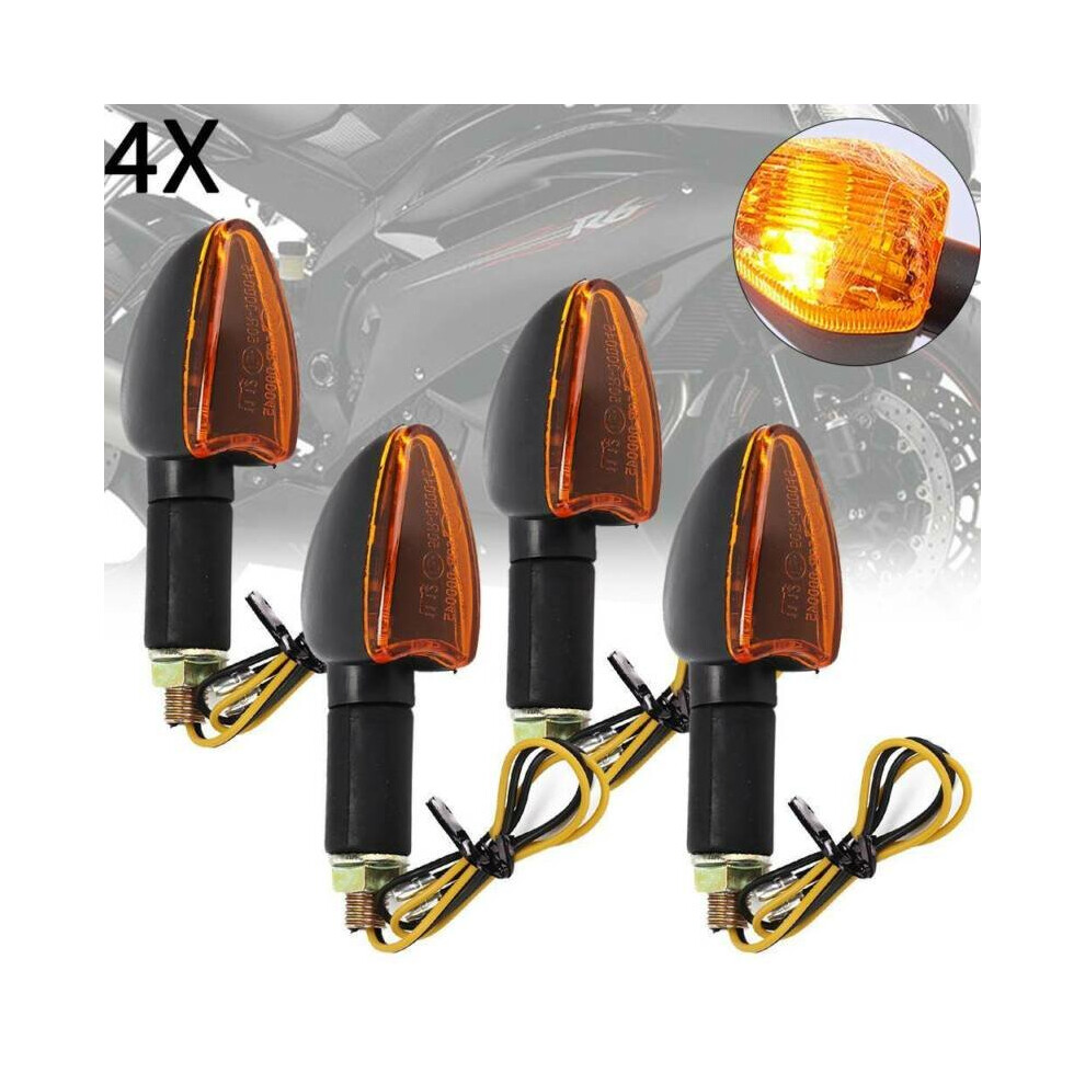 4Pcs Bulb Indicators Front & Rear Motorbike Motorcycle ( Lens) Amber 613310291589