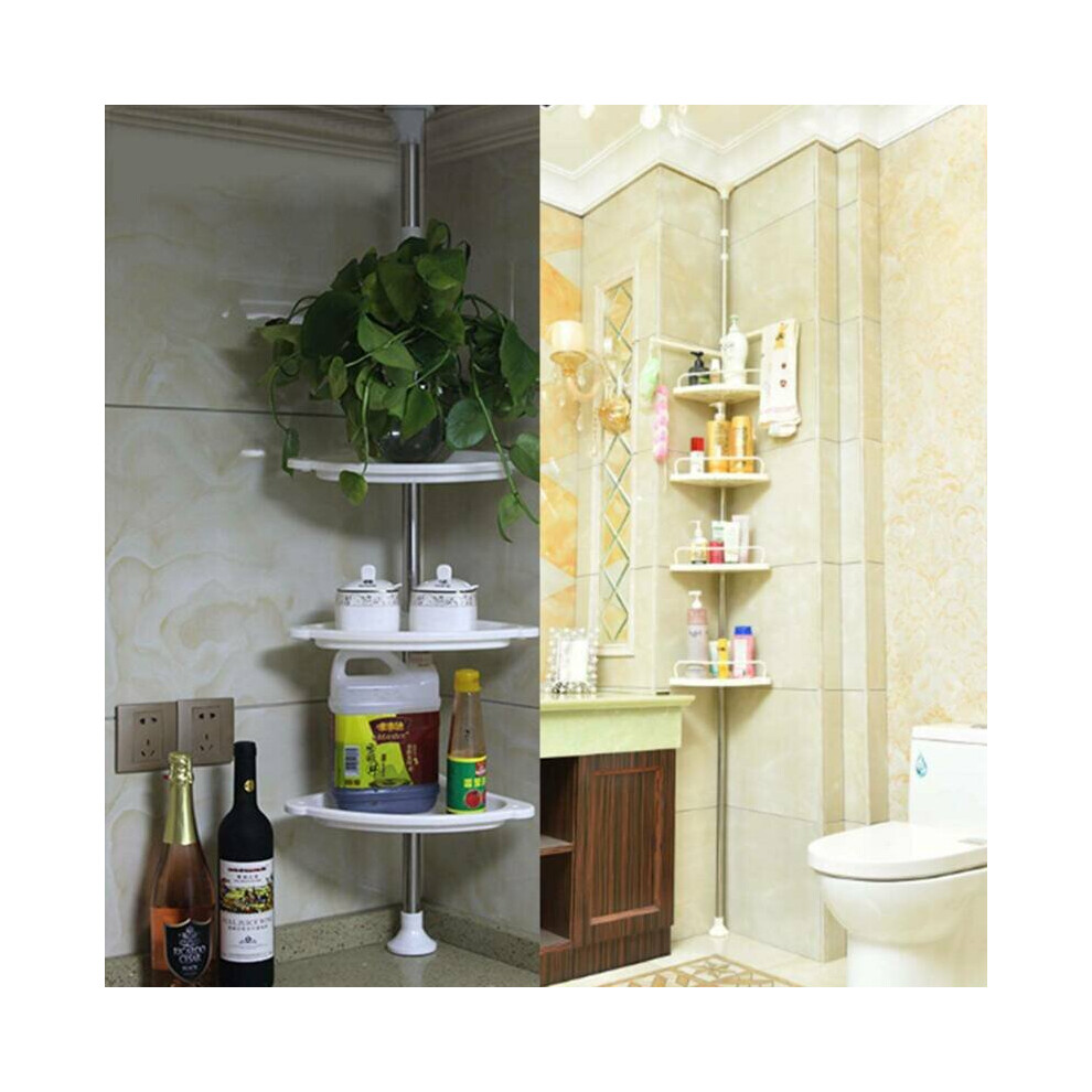4 Tier Telescopic Bathroom Corner Shelf Rack Shower Caddy Storage Bath