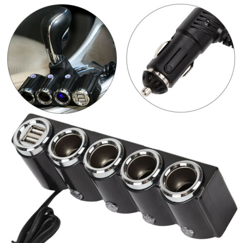 Multi Socket Car Cigarette Lighter Splitter Plug Charger DC 12V-24V