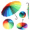 LARGE BRIGHT MULTI COLOURFUL RAINBOW GOLF UMBRELLA - 16 Rib Rainb 1