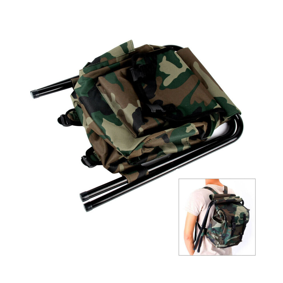 2-in-1 Fishing and Hunting Stool Backpack: Foldable Chair & Gear Bag for Camping