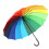 LARGE BRIGHT MULTI COLOURFUL RAINBOW GOLF UMBRELLA - 16 Rib Rainb 3