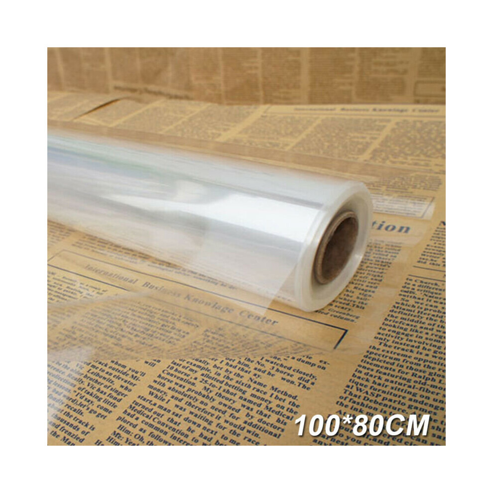 100m x 80cm Clear Florist Cellophane Roll - Plain Gift Wrap Film for Bouquets, Hampers & Flowers (20µm) UK