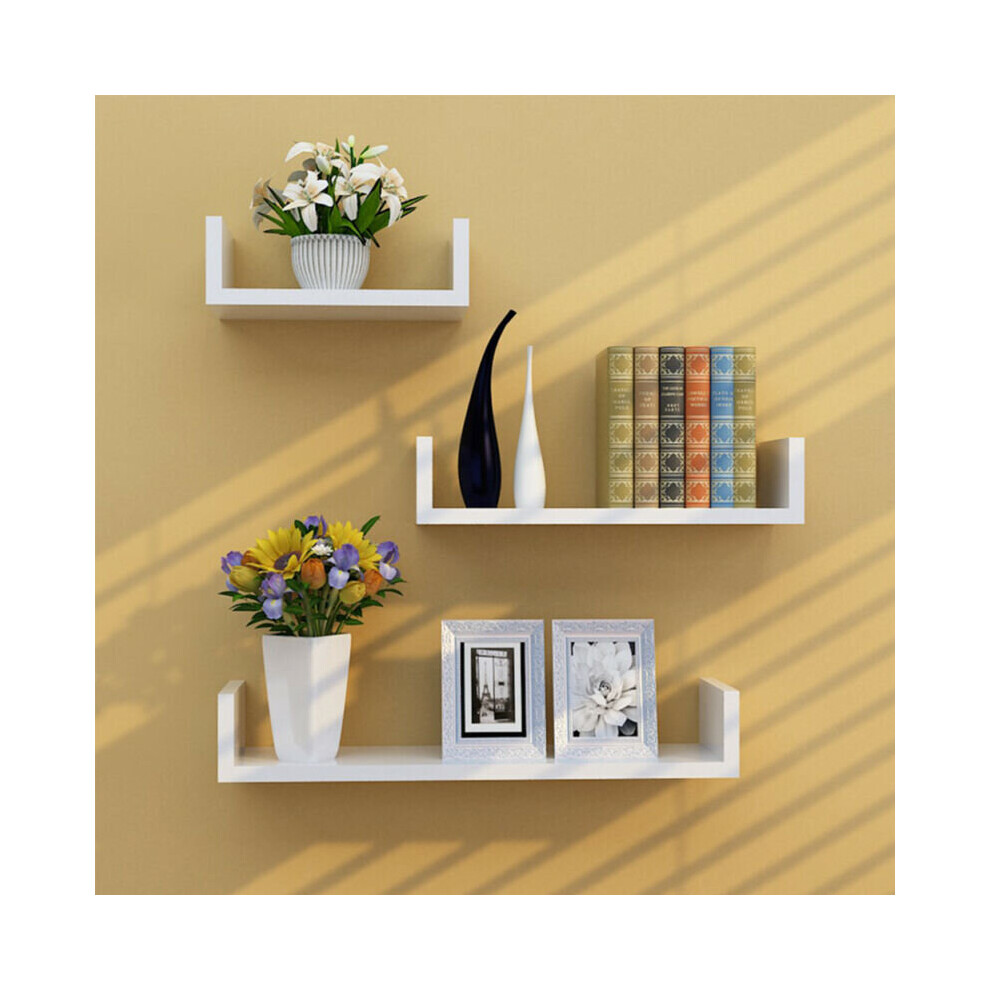 Set Of 3 U Shape Floating Shelves Storage Display Shelf Home Dã©Cor 613310291510