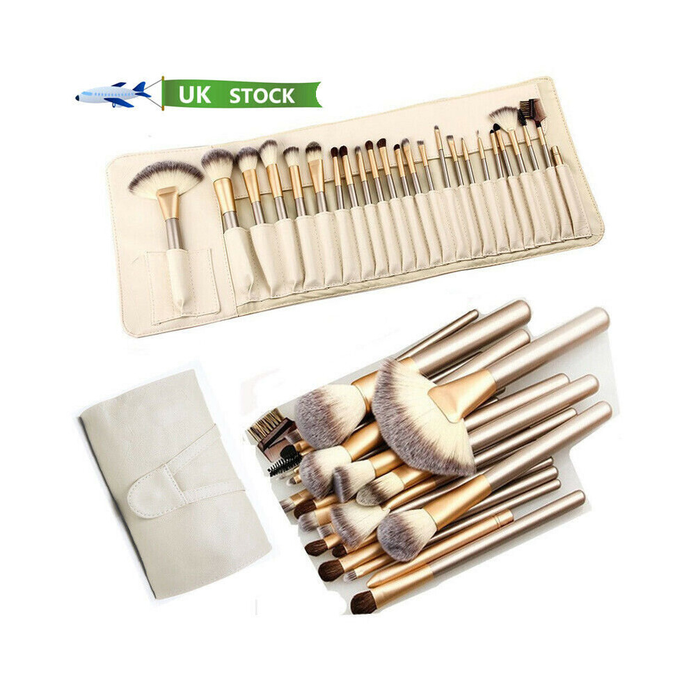 24PCS Make up Brushes Set Cosmetic Tool Kabuki Makeup+ Luxury Bag