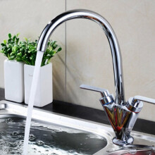 Dual Lever Faucet Modern Kitchen Sink Mixer Tap Swivel Spout Basin Tap