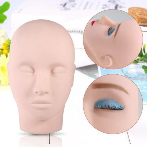 Beauty Training Tool Mannequin Flat Head Makeup Practice Eyelash Model