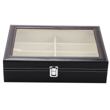 PU Leather 8 Grid Sunglasses Glasses Storage Display Case Box