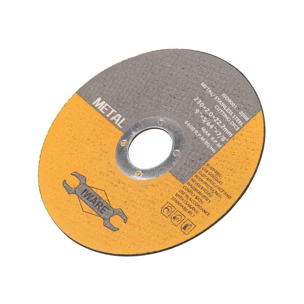 10Pc 230mm 9" Ultra Thin Metal Cutting Blade Discs Stainless Steel Ang