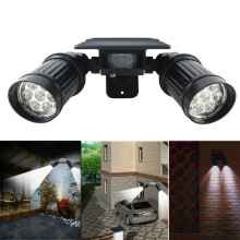 Dual Head LED Solar PIR Motion Sensor Light Spotlight Flood mlight