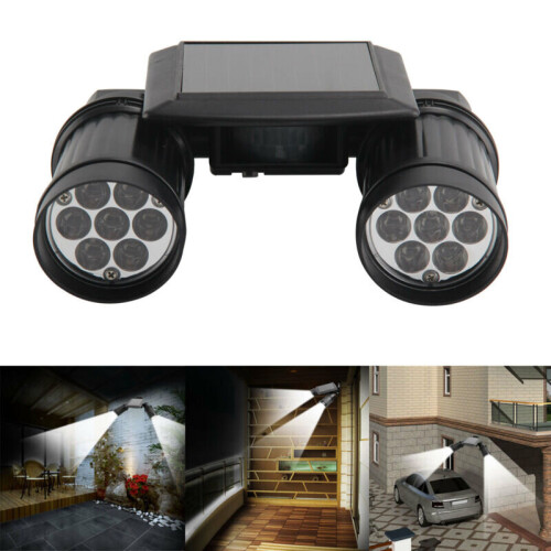 Dual Head LED Solar PIR Motion Sensor Light Spotlight Flood mlight 2
