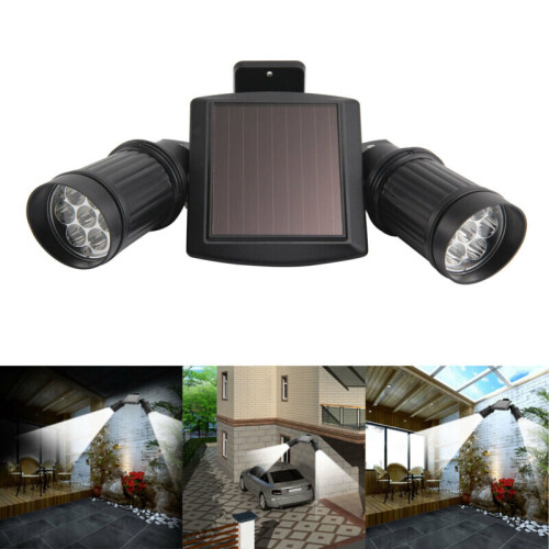 Dual Head LED Solar PIR Motion Sensor Light Spotlight Flood mlight 1