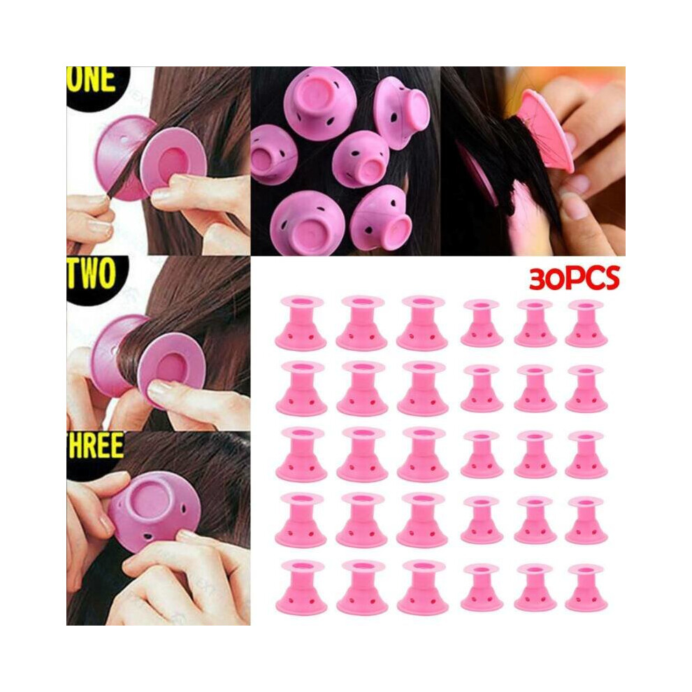 30PCS Silicone Hair Curler Sets Spiral Soft Roller Hair Care No Heat