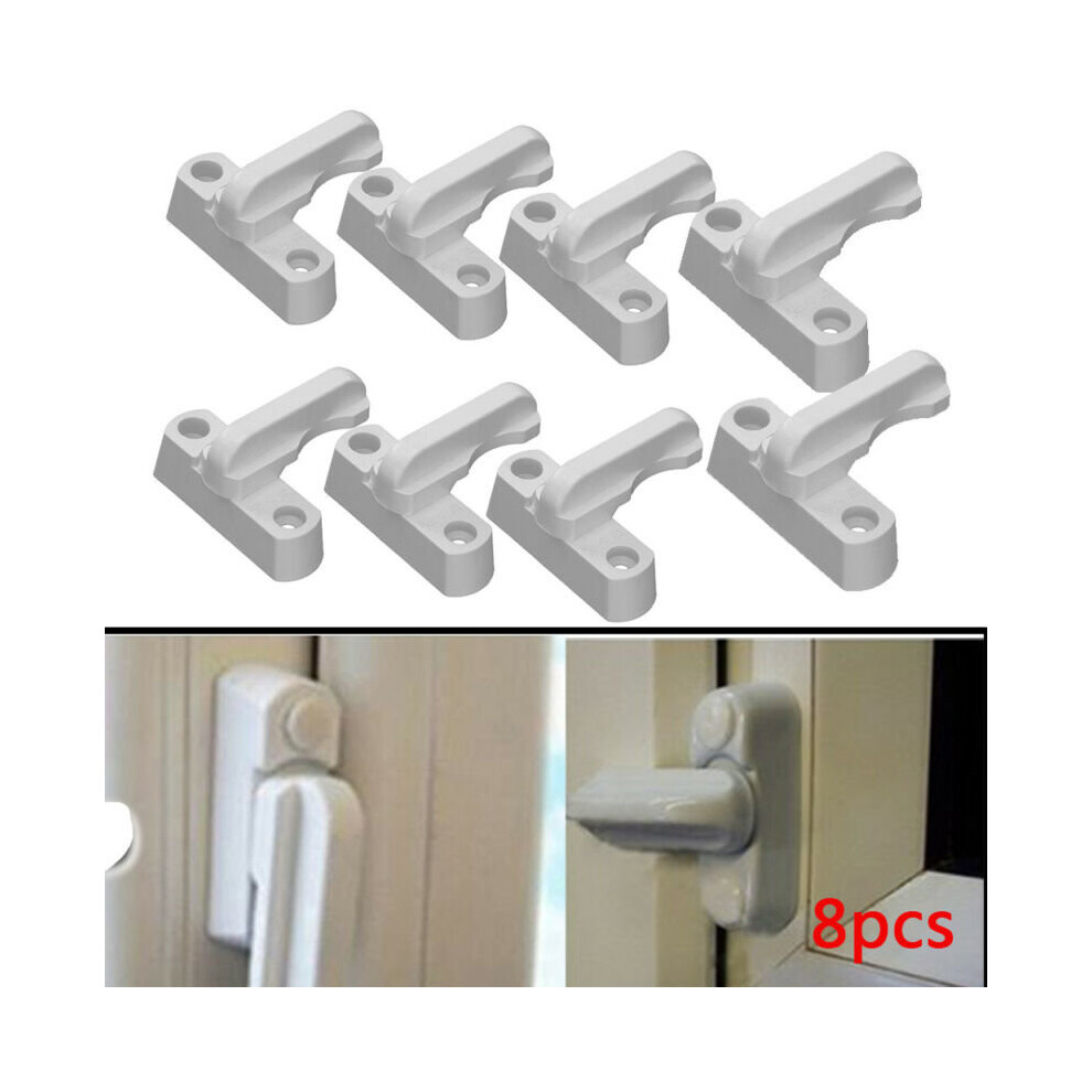 8X UPVC Window Security Locks Door Sash Jammer Safety Restrictor Latch